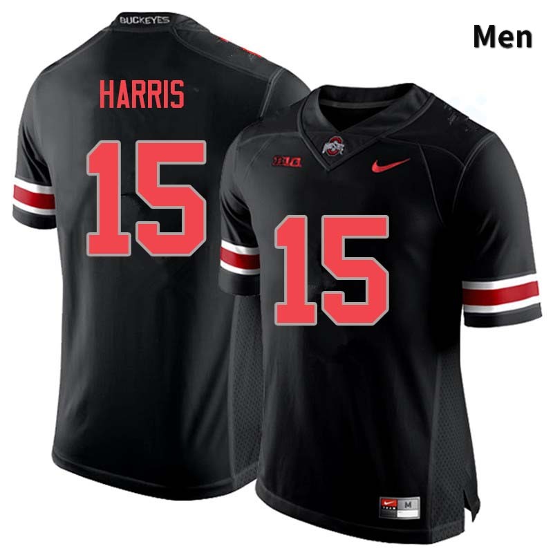 Men's Ohio State Buckeyes #15 Jaylen Harris Blackout Authentic College Stitched Football Jersey 23XN042QB